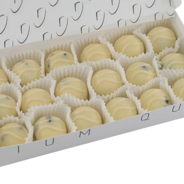 Κουτί σοκολατάκια με λευκή σοκολάτα με 31% κακάο και cranberries ANDROMACHE 185γρ